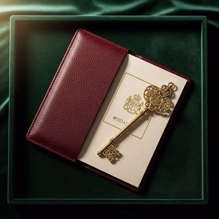 DKPredict Casino premium passport-style card with golden key and VIP access concept